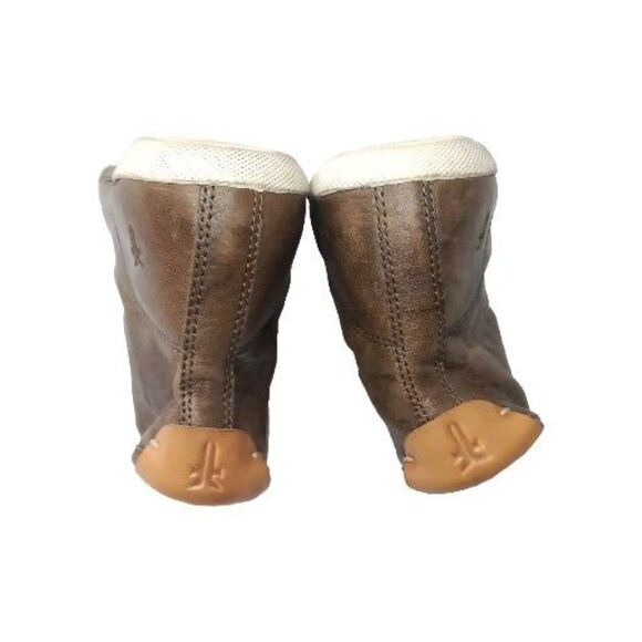 Frye Burnished Leather High Top Sneakers Women's Size 8.5 Shoes Brown - Picture 8 of 11